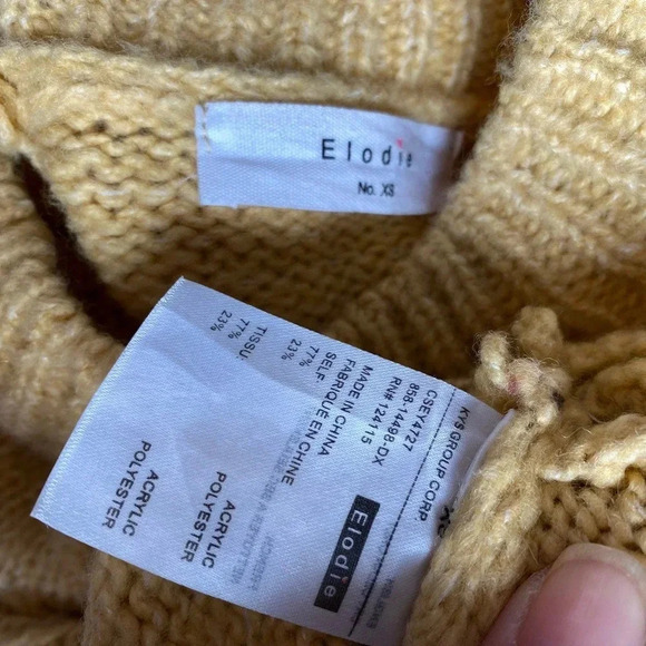 Elodie Fisherman Knit Cute Preppy Cozy Warm CropSweater Slim Women Junior XS - Picture 4 of 6